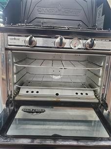 CAMP CHEF COVEN3.2 BURNER PROPANE CAMP STOVE. NO HOSE For parts